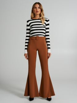 Flared trousers with belt   Rinascimento