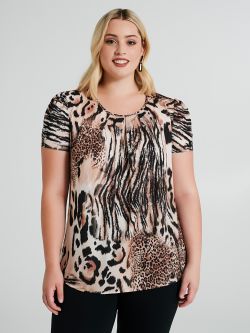 Curvy-Bluse mit Animal-Print  Rinascimento