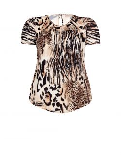 Curvy-Bluse mit Animal-Print  Rinascimento