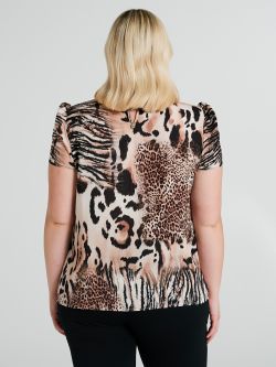 Curvy-Bluse mit Animal-Print  Rinascimento
