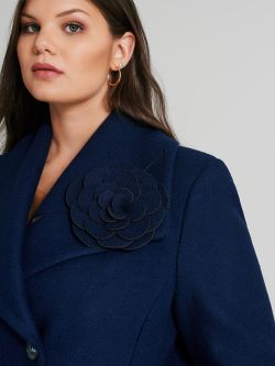 Cappotto Curvy misto lana con spilla  Rinascimento