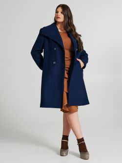 Cappotto Curvy misto lana con spilla  Rinascimento