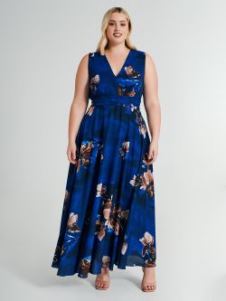 Curvy empire-waist dress with a floral pattern  Rinascimento