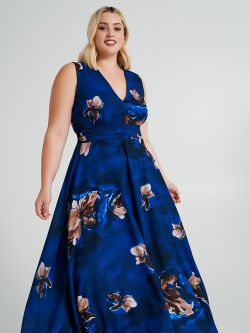 Curvy empire-waist dress with a floral pattern  Rinascimento