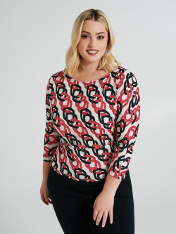 Curvy chain-print blouse  Rinascimento