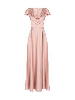 Long satin dress with ruffles  Rinascimento
