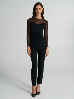 Elastisches T-Shirt mit Tülleinsätzen  Rinascimento