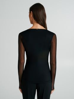 Elastisches T-Shirt mit Tülleinsätzen  Rinascimento