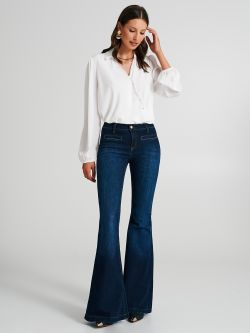 Jeans a zampa lavaggio scuro  Rinascimento