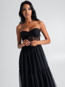 Tulle dress with lace   Rinascimento