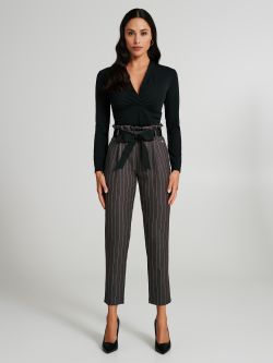 Pinstripe carrot-fit trousers  Rinascimento