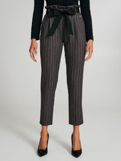 Pinstripe carrot-fit trousers  Rinascimento