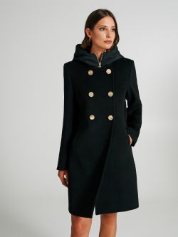 Double breasted coat with hood