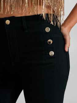 Jeans a zampa 6 bottoni lavaggio nero  Rinascimento