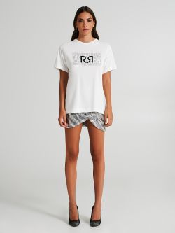 T-shirt with logo and rhinestones  Rinascimento
