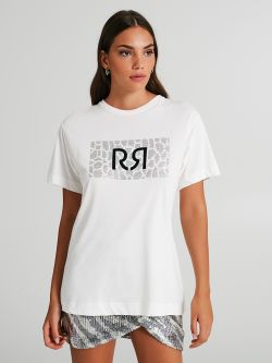 T-shirt with logo and rhinestones  Rinascimento