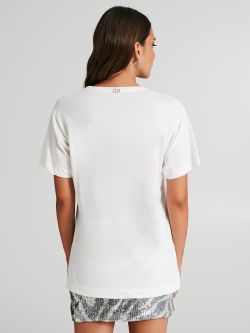 T-shirt with logo and rhinestones  Rinascimento