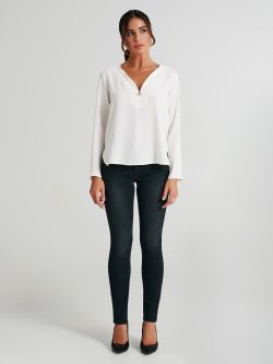 Boxy blouse with zip   Rinascimento