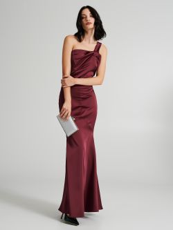 One-shoulder satin top with a bow  Rinascimento