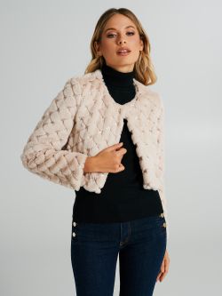 Quilted fur coat with sequins   Rinascimento