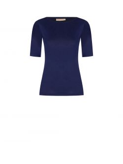 T-shirt slim bleu 100 % viscose ECOVERO®  Rinascimento