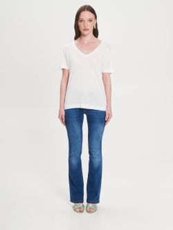 Camiseta amplia blanco crema 100 % viscosa ECOVERO®   Rinascimento