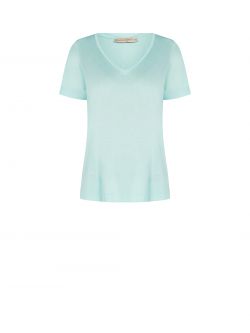 Lässiges T-Shirt aus 100 % ECOVERO®-Viskose in Wassergrün   Rinascimento