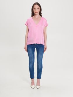 T-Shirt aus 100 % ECOVERO®-Viskose-Satin in Rosa  Rinascimento