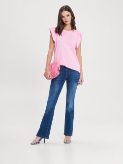 Pink Cotton T-shirt with Ruffles  Rinascimento
