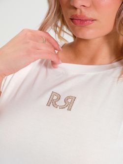 T-shirt avec logo RR en strass  Rinascimento