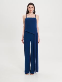 Technical Fabric Jumpsuit with a Draping det_1