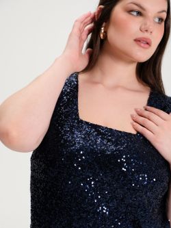 Curvy Blue Sequinned Top in_i5