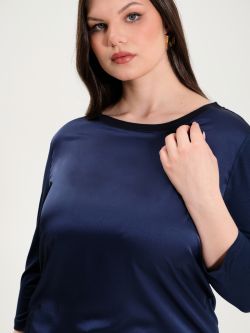 Curvy Blouse in Satin & Jersey in_i5