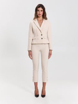 Short Double-breasted Jacket in Technical Fabric   Rinascimento
