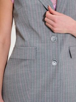 Pinstripe waistcoat with two buttons   Rinascimento