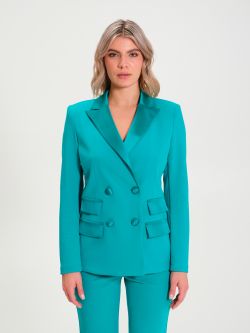 Double-breasted Jacket with Satin Inserts  Rinascimento