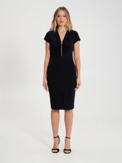 Sheath Dress with Gathered Detail and Zip   Rinascimento