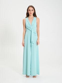 Georgette Jumpsuit with Knot   Rinascimento