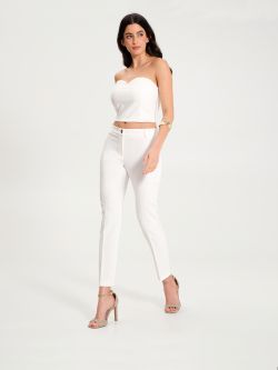 Pantalon skinny en tissu technique blanc  Rinascimento