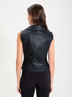 Faux Leather Waistcoat with Zip  Rinascimento