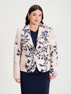 Curvy floral-print jacket  Rinascimento