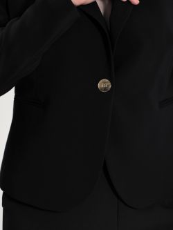 Curvy One-Button Black Jacket   Rinascimento