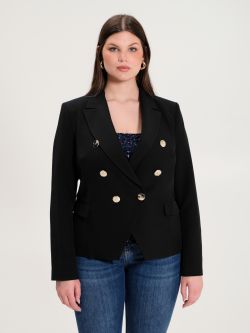 Curvy Black 6-Button Jacket  Rinascimento