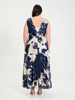 Curvy long floral-print dress   Rinascimento