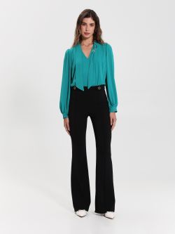 Flared Trousers with Buttons   Rinascimento