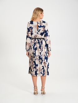 Pleated Dress with Floral Print   Rinascimento