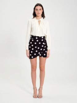 Asymmetrical Polka-dot Mini Skirt  Rinascimento