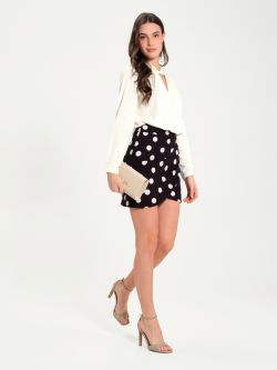 Asymmetrical Polka-dot Mini Skirt  Rinascimento