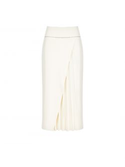 Ivory Pleated Skirt with Rhinestones   Rinascimento