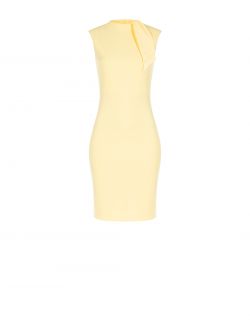 Yellow Sheath Dress with Bow on the Collar  Rinascimento